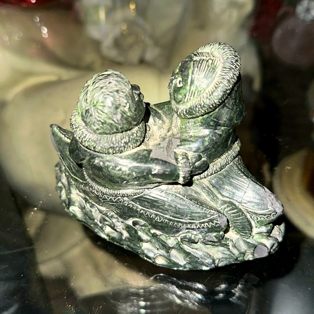 A Wolf Original Art Sculpture Handmade
Canada Soapstone Eskimo Couple
Canoe